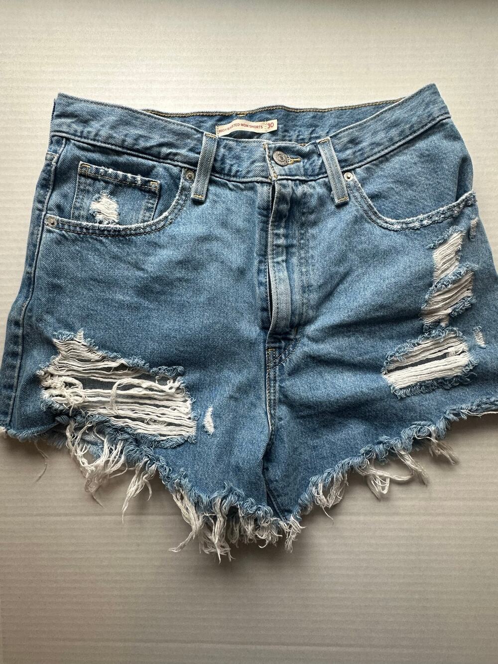 **SUMMER SALE**  Levi's High-Waisted Distressed Mom Shorts - Size 30